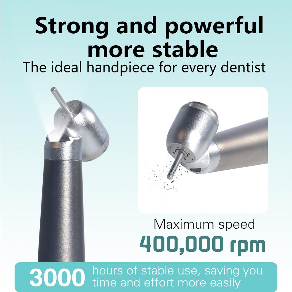 45 Degree Dental High Speed Handpiece with Fiber Optic Air Turbine for Impacted Teeth Remove Compatible with N Coupling