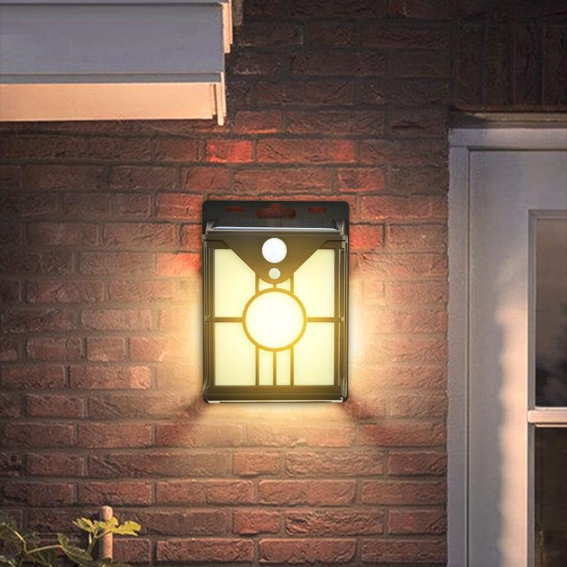 Solar Powered Sensing Waterproof Outdoor Wall Light with High Quality Panels, Ideal for Villa Courtyards, Home Exteriors