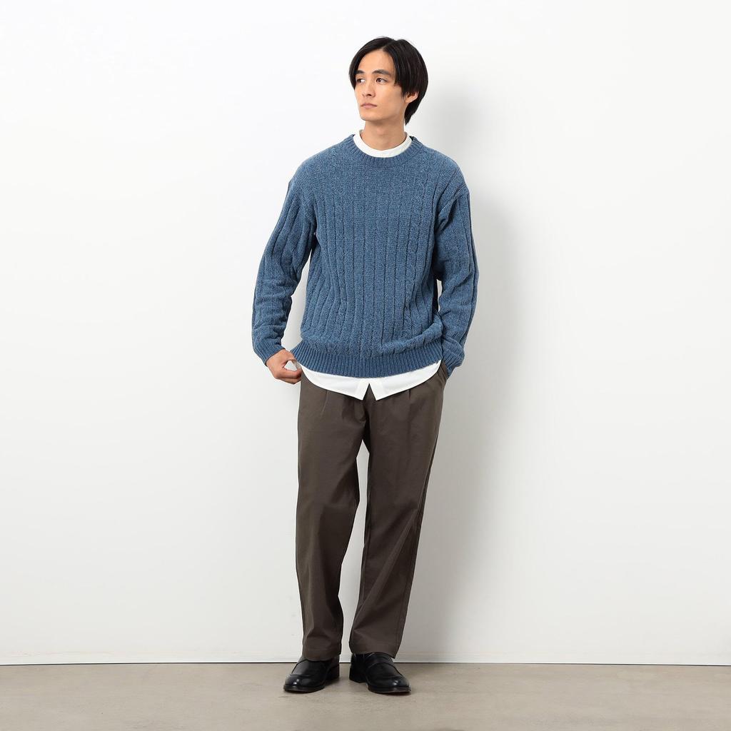 Koszula Comme Ca Ism Tricot ze sztruksowym kołnierzykiem stójką, biała, rozmiar M, 47-30IM06-205