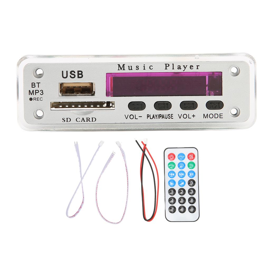 DC12V Bluetooth 5.0 Decoding Board Support SD Card USB FM AUX Bluetooth Recording Call Back MP3