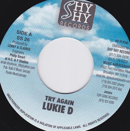 7inch Record LUKIE D / ALLEY CAT - Try Again / Same Broddas SS26 Shy Shy Records 2000 Jamaica Reggae, Ska & Dub Used