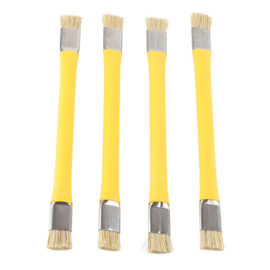 4PCS Double Heads Anti‑Static Hard Brush Mobile Phone Repairing Soldering Cleaning Tool(Yellow )