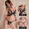 Sexy Lingerie, Hot Three-point Pajama Set, Sexy Lace Hollow-out Pearl Bra, Thong, Two-piece Set