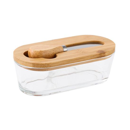 Szklany pojemnik na masło Yousheng z pokrywką, szpatułką, dużą maselniczką, łatwy do czyszczenia pojemnik na masło, niezbędny dodatek dla miłośników masła