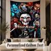 Custom Text Printed Tapestry Terrifier Art the Clown Pattern Large Wall Hanging Indoor Room Decor