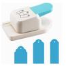 3 in 1 Label Punch Easy to Operate 1.5in+2in+2.5in Corner Paper Punch White and Blue Sturdy Plastic Alloy Paper Crafting Punch