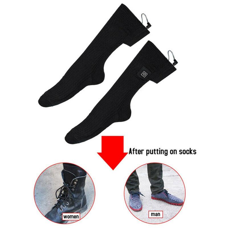 Unisex Electric Heated Socks Rechargeable Battery Power Foot Winter Warmer Socks