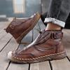 Fashion Breathable  Slip on Low Top Walking Shoes Outdoor Male Ankle Boots Slip-Resistant Work Boots 2025 New Men's Leather Casual Shoes