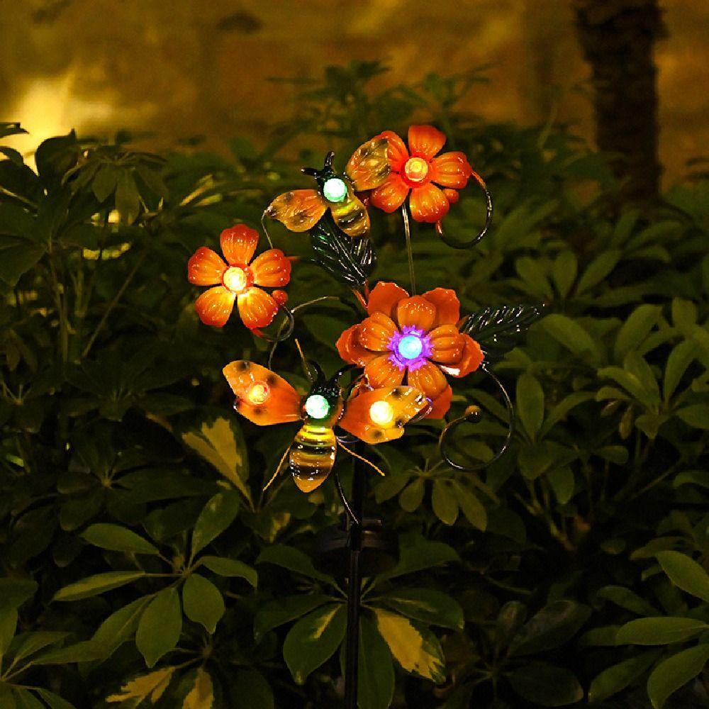 Realistic Solar Garden Floor Lamp Waterproof Solar Stake Light Landscape Lawn Lamp  House