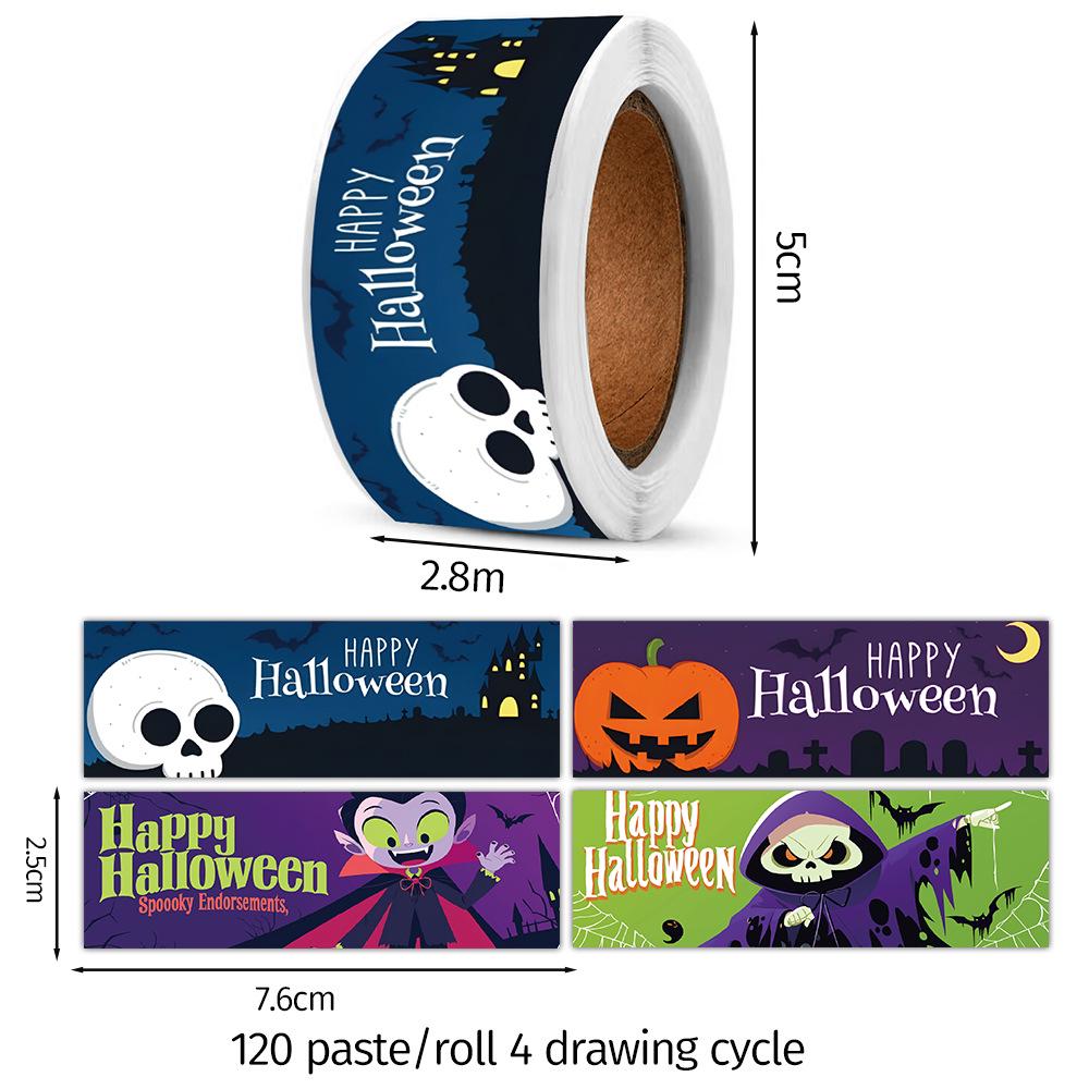 Festive Halloween & Christmas Sticker Roll for Gift Packaging and Crafting
