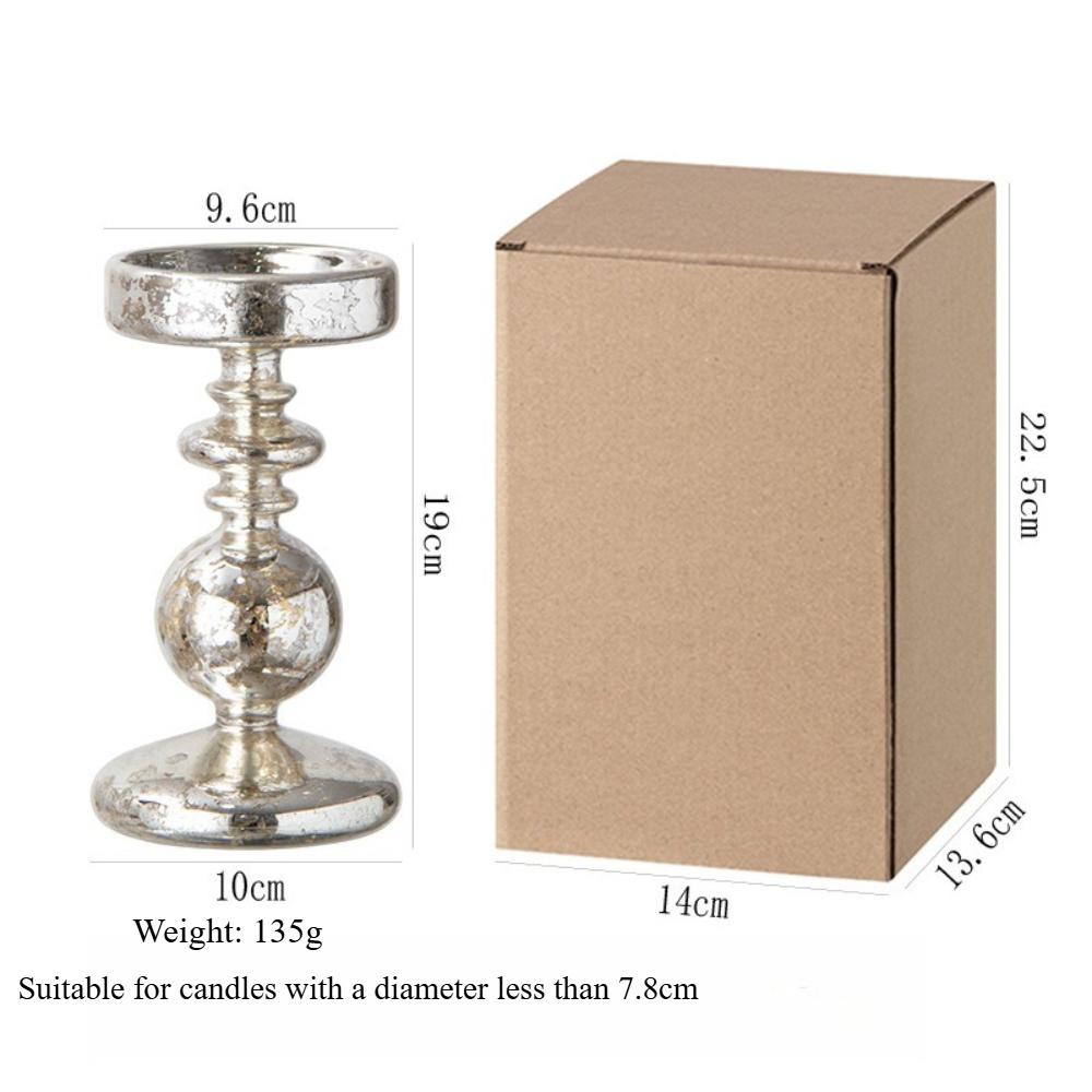 Simple European Style Glass Candle Holders Living Room Modern Decoration Glass Vase Bookshelf Decor Candle Stick Holder