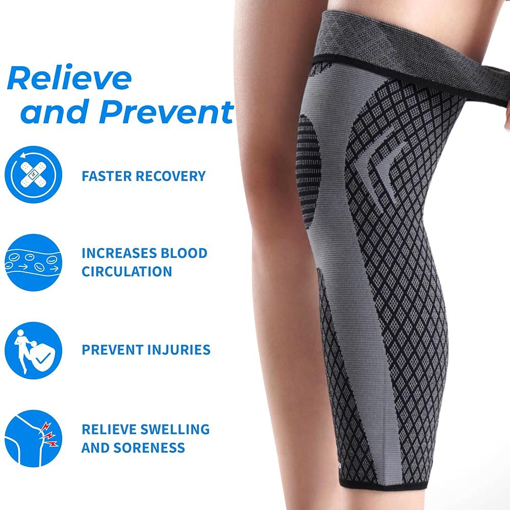 1Pc Full Length Long Leg Sleeve For Leg Pain Relief & Muscle Recovery, Helps Reduce Swelling &Inflammation, Promotes Circulation
