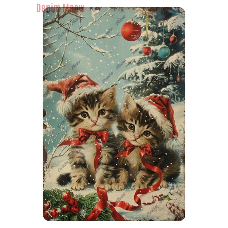 Vintage Merry Christmas Metal Tin Sign, Retro What A Wonderful World Girl, Wall Poster Jingling Bell, Home Decoration, WY297