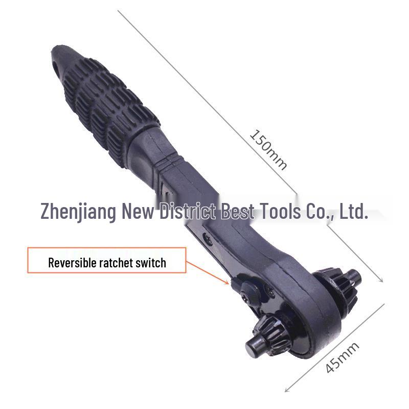 Labor-saving Dual-purpose Ratchet Drill Chuck Key Wrench (12.7mm & 17.5mm)