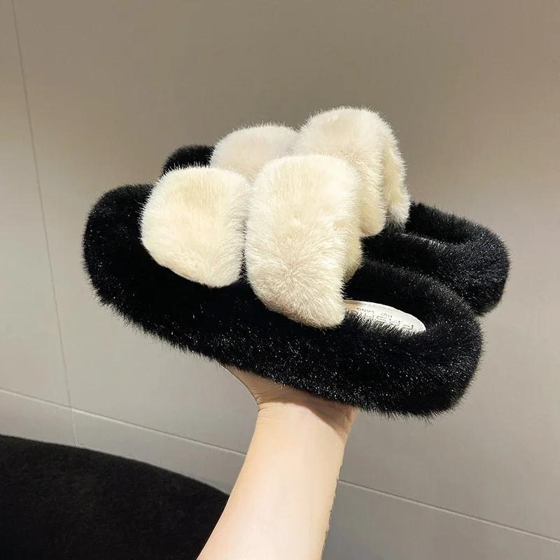 Fashion Slippers Women Winter 2024 New Shoes for Women Platform Fashion Flat Ladies Shoes Luxury Designer Slippers