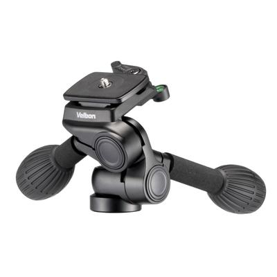 Velbon Tripod Head 40mm Bottom DIN Standard Quick Shoe Made of 471796 3-Way PH-G40DN Compact, Diameter, Compatible, Aluminum,