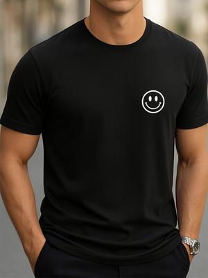 Minimalistisches Smiley-Gesicht Logo T-Shirt Unisex T-Shirt Streetwear Lässiger Stil T-Shirt Unisex T-Shirt