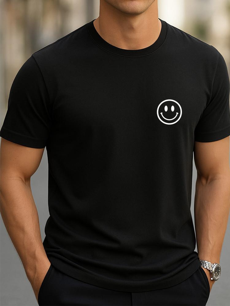 Минималистичная футболка со смайликом Унисекс футболка Уличный стиль Повседневный стиль Футболка Унисекс футболка XXL