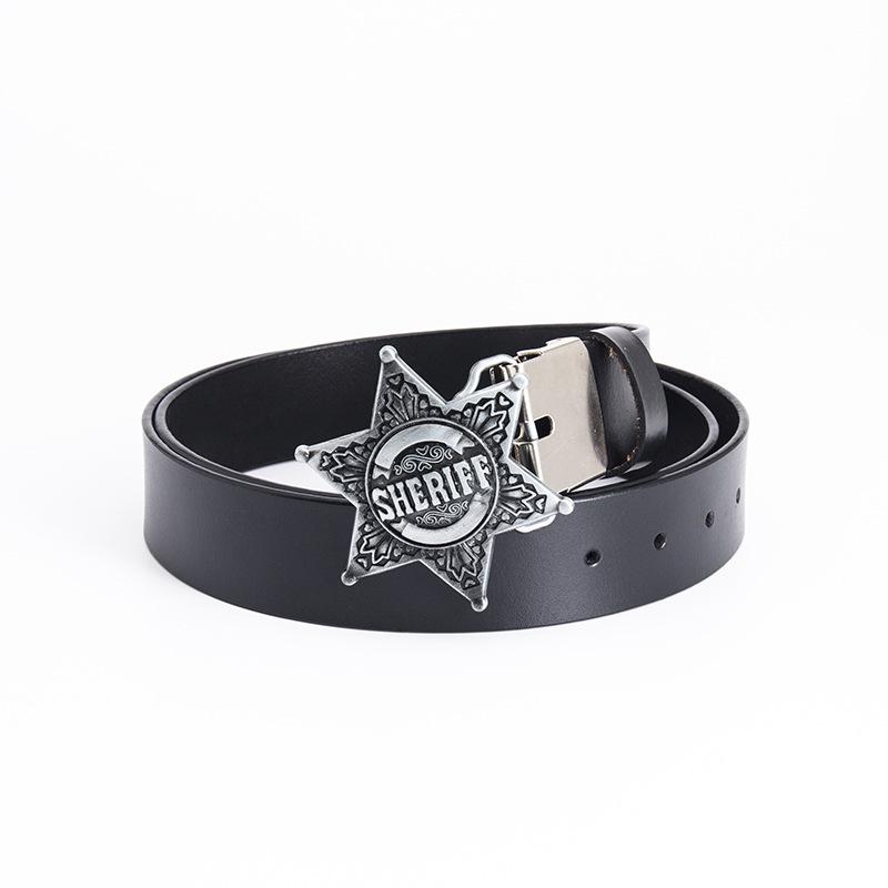 Herren Retro Leder Sheriff Gürtel - Europäisches & Amerikanisches Modeaccessoire