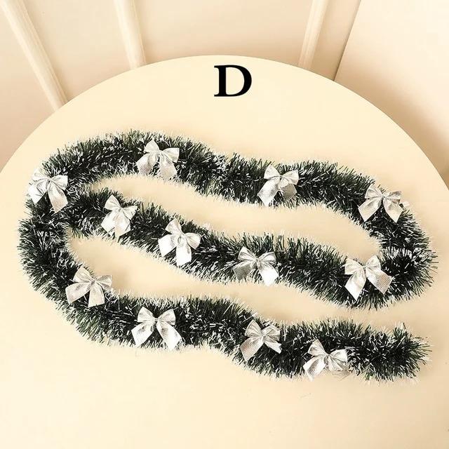 1 Stück 2 m lange Weihnachtsabend-Dekorations-Girlande aus Bändern, geeignet für Bartheken, Weihnachtsbäume, Küchendekorationen, Hochzeitsfeiern und andere festliche Anlässe