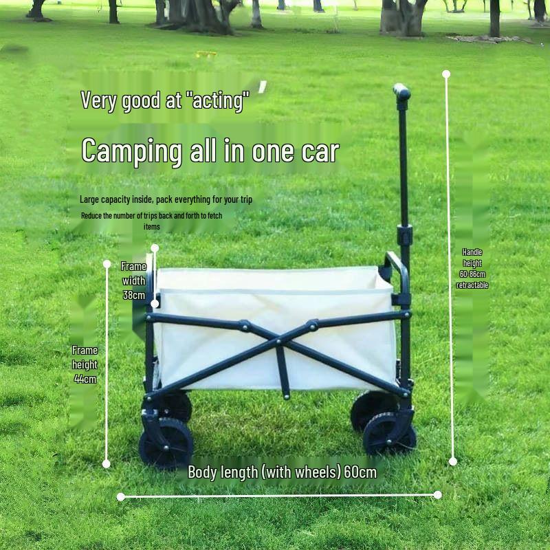 Compact Folding Cart for Outdoor Camping, Grocery Shopping, and Express Delivery
