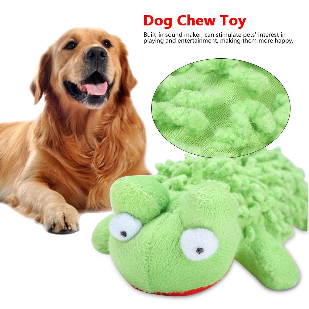 2 Pcs Frog and Hippo Shape Plush Dog Chew Bite Toy Pet Dogs Puppy Interactive Training Toys
