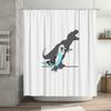 Jurassic Bird Shower Curtain Cute Dinosaur Pattern Bathroom Decor Washable Fabric Liner Tropical Forest Theme Home Textile Artis