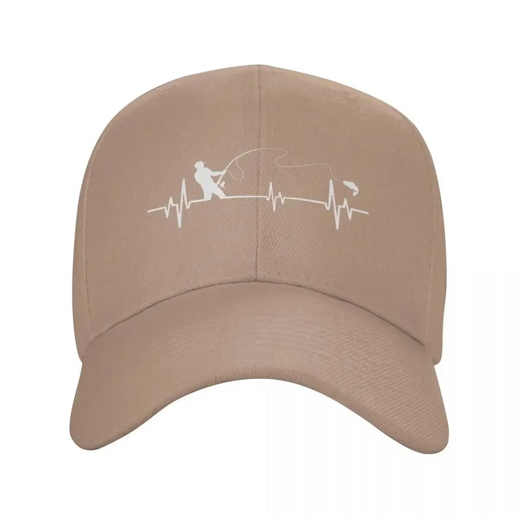 Personalized Fishing Heartbeat Baseball Cap for Unisex Women Adjustable FisherUnisex Fish Dad Hat Sports Snapback Hats Summer Caps