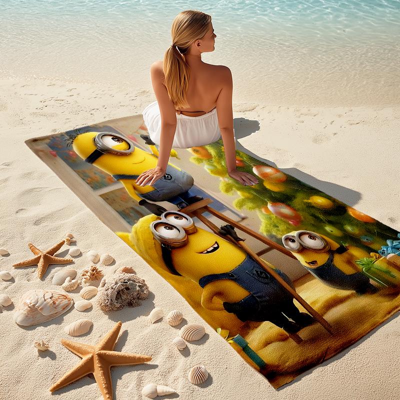 1Pc Winter Snowman Adventure Beach Towel Microfiber Beach Towel Thin Absorbent For Beach Swimming Yoga Bath Sports