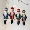 Nutcracker Hanging Ornament: Christmas Soldier Figure Stuffed King Fabric Nutcrackers Dolls Xmas Holiday Tree Decor For Holiday