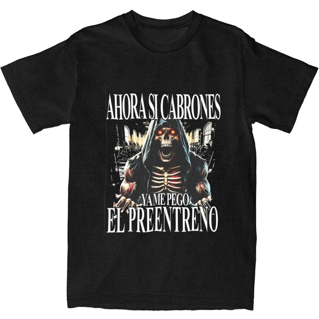 Printed Calacas Chidas Gym T Shirt for Unisex Funky Skull Gym 100% Cotton T-shirts Short Sleeve