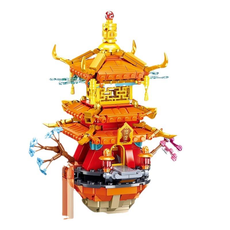 Sluban Assemble Building Blocks Ancient Fengyun Palace Golden Hall Peng Floor Yao Tai National Tide Decoration