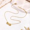 Fashionable Light Luxury Fade-Resistant Women's Titanium Steel Clavicle Chain Necklace In Gold