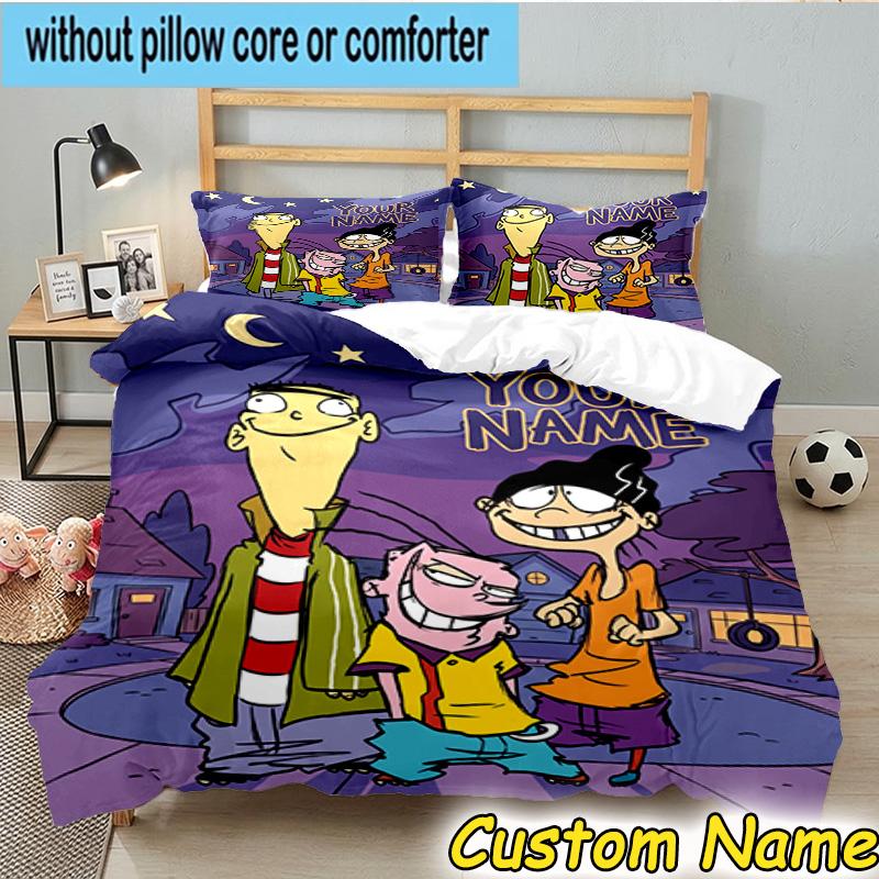 3pcs Custom Name Ed Eddy Mystery Bedding Set Includes 1 Duvet Cover & 2 Pillowcases for All Seasons Dormitory Home Decor Christmas gifts