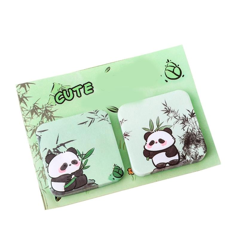 

Animal Panda Notes Paper 60Sheets Sticky Notes Pad Pocket Notepads Pocket Memo Pad for Writing Journaling Noting 50x50mm 1