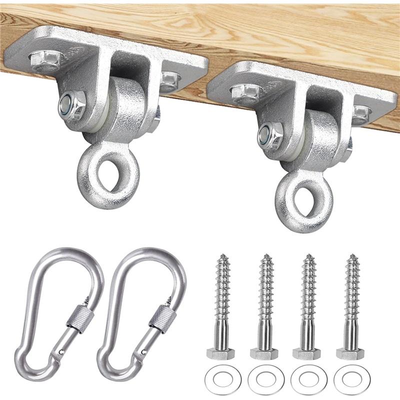 2Pcs Heavy Duty Swing Hangers 1800LB, Rustproof Iron with Quiet Washers – for Porch Playground Yoga Hammock, Complete Hardware