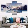 5 Pieces Canvas Art Print Nature Bow Lake Canadian Rockies Wallpaper Mountain Pictures Modern Living Room Wall Painting Decor
