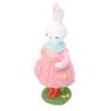 Cute Girl Bunny Resin Figurine Table Statue Decoration Easter Bunny Sculpture Statue for Living Room Bedroom Garden Pink