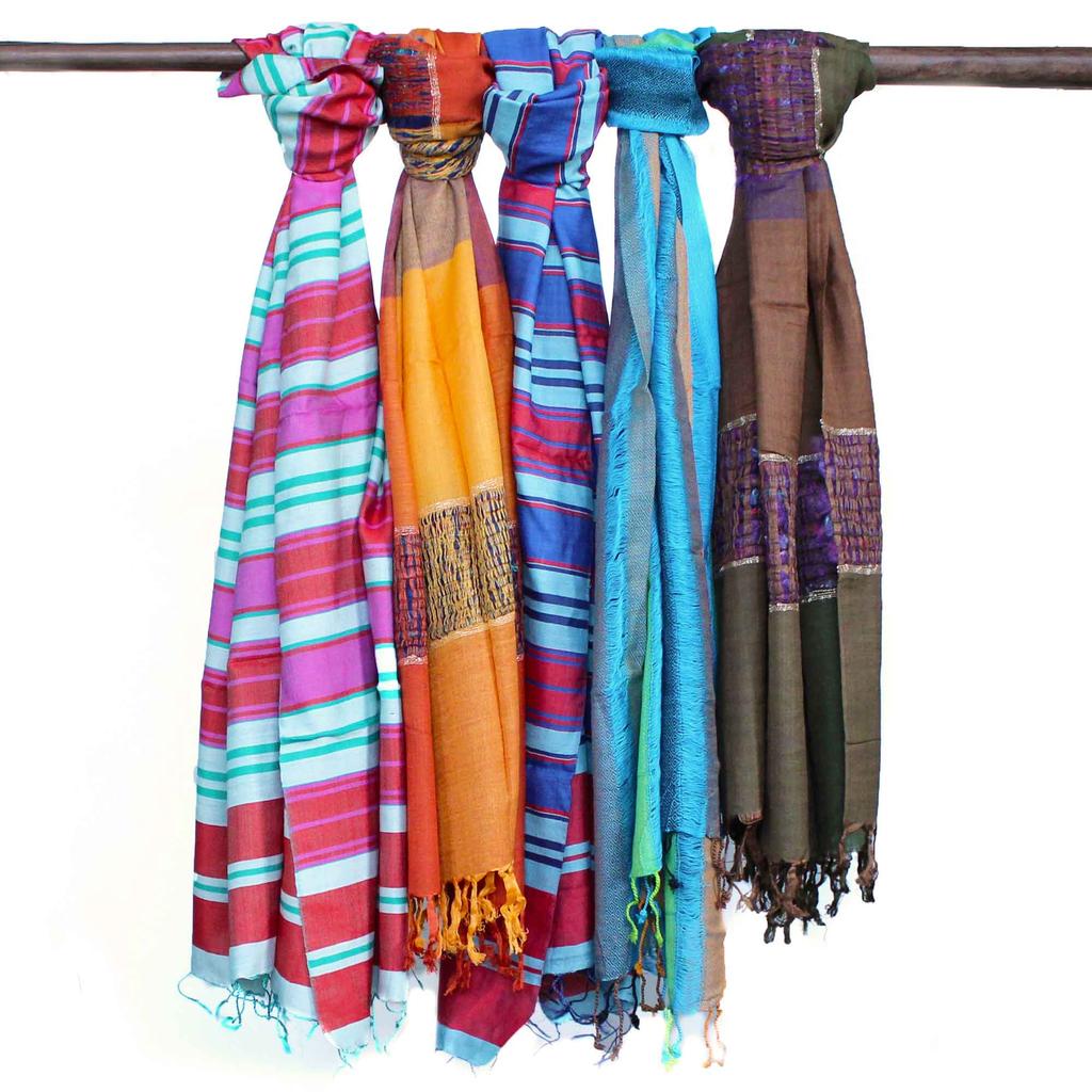 Boho-halsduk Bomull Blandade Blåa 28x72cm Indisk