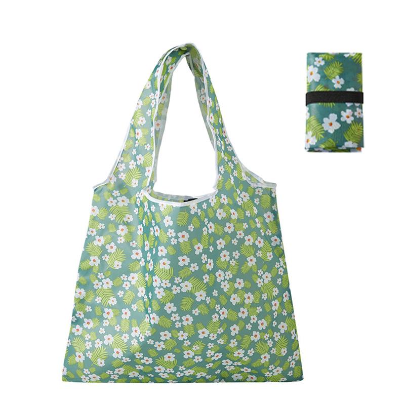 1Pc Shopping Bags Recyclable Polyester Washable Large Capacity Foldable Eco-friendly Grocery Tote Pouch Groceries
