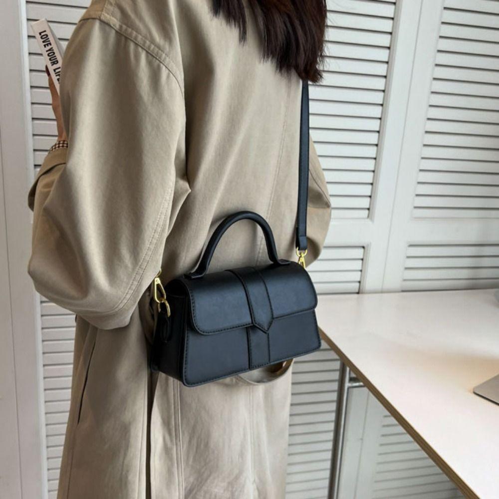 Pu Leather Vintage Underarm Handbag Square Fashion Shoulder Bag  Mobile Phone