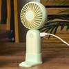 Portable Mini Fan Foldable Handheld Personal Fan 3 Speeds USB Rechargeable Cooling Fan with Detachable Base for Office Travel Home Use