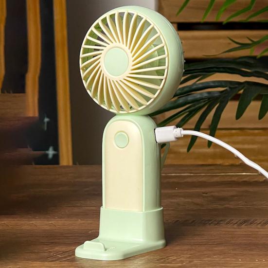 Portable Mini Fan Foldable Handheld Personal Fan 3 Speeds USB Rechargeable Cooling Fan with Detachable Base for Office Travel Home Use