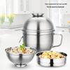 Thickened Stainless Steel Multi-Compartment Round Lunch Box