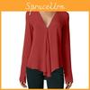 Elegant Womens Summer Casual Long Sleeve Loose Chiffon T-shirt Blouse For All Sizes