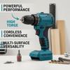 Professional Cordless Drill Electric Drill Adjustable Speed Battery Powered For DIY Projects Metal Wood Drilling