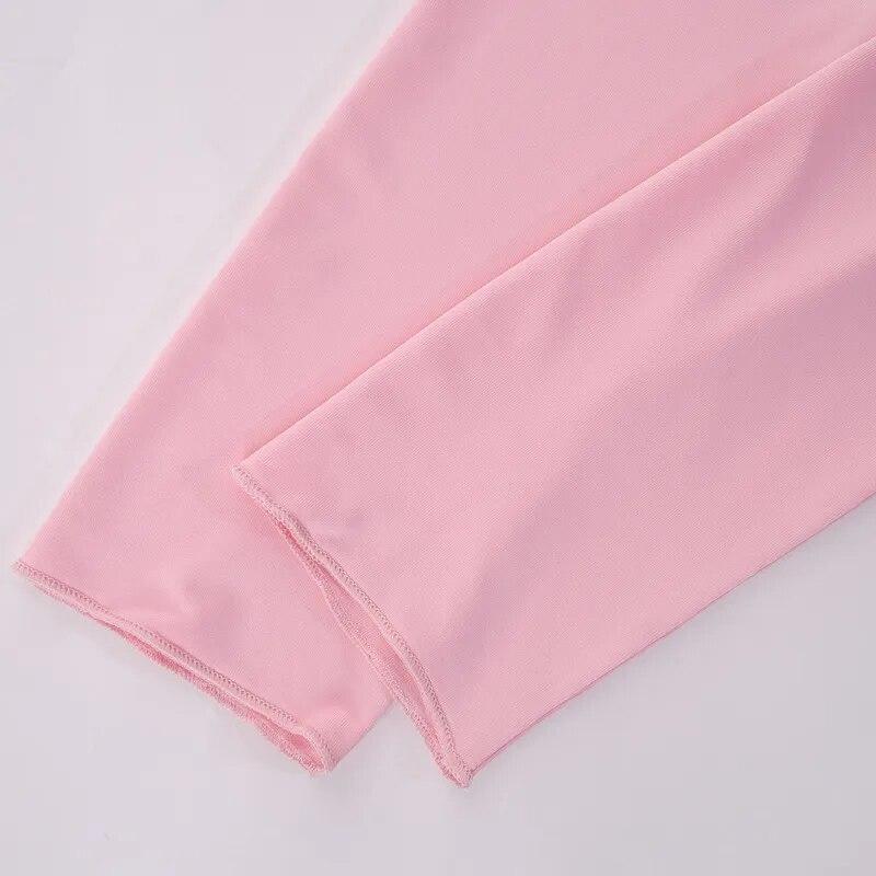 VAYLA Y2K Off Shoulder Long Sleeve Crop Top Women Sexy Slim Vintage Pink T Shirts Casual Outfits Streetwear Club