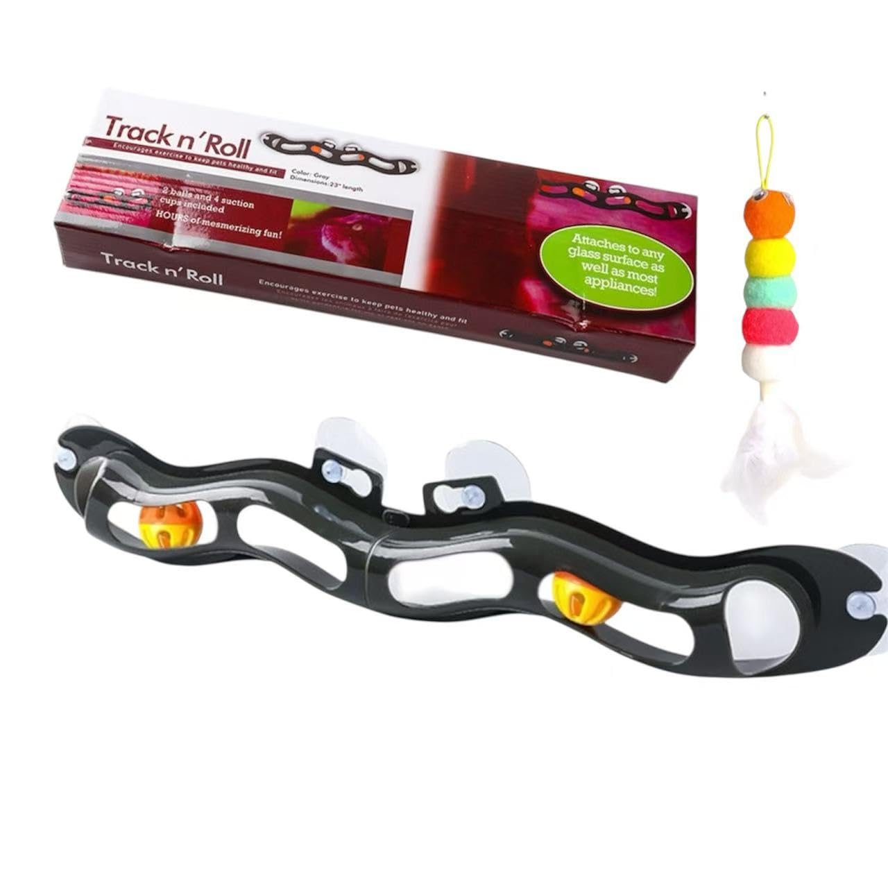 

Cat Toy with Suction Rail Track Cat Can be Played Alone or with Stimulates Hunting Instincts with Bell Indoor Measures for Lack of Relieves Suitable