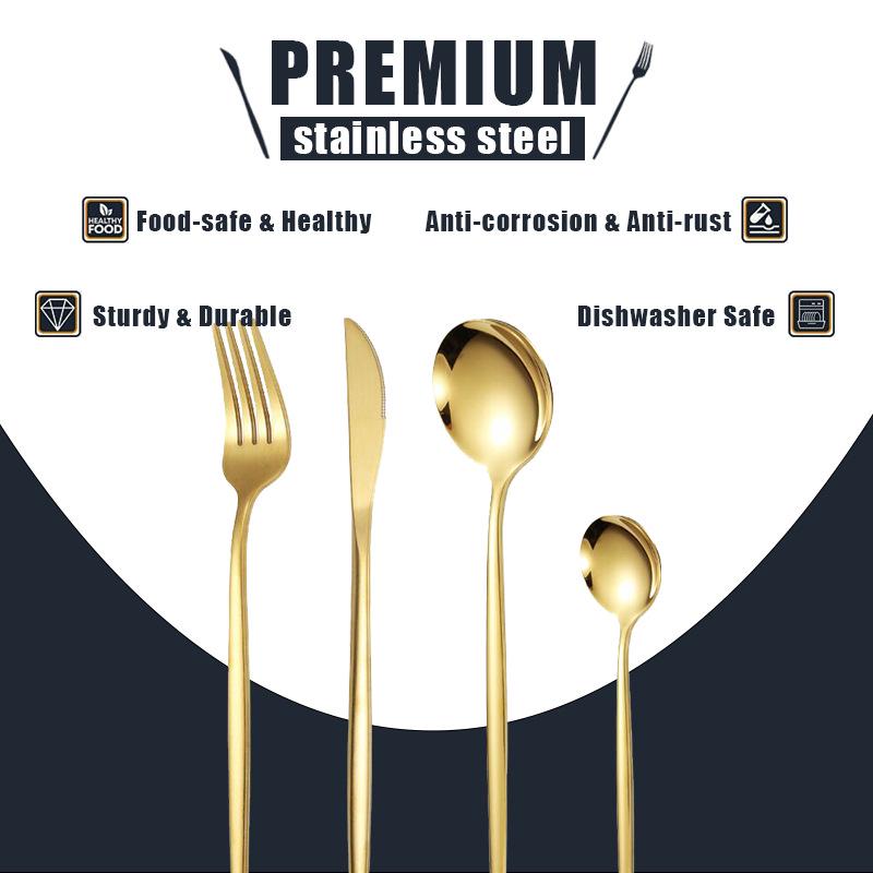 

Набор столовых приборов из нержавеющей стали с титановым покрытием, 16 предметов: Нож, Вилка, Ложка для Западной кухни Silver 16pcs [Mail Order Box]