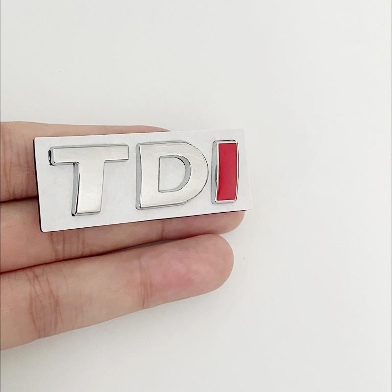 AAXT1 3D Metal TDI Letters Car Rear Trunk Badge Emblem Decals Sticker For Volkswagen VW T-ROC Passat Jetta Touareg Tiguan Polo CC Bora